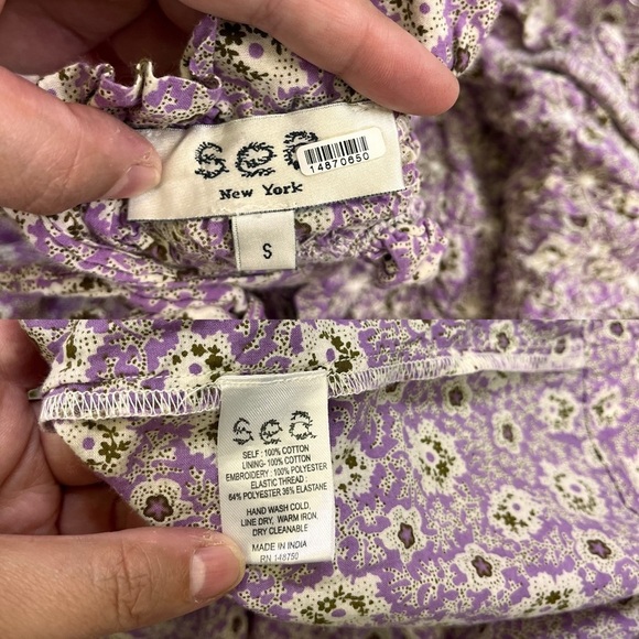 Sea New York Ida Apron Dress Lilac Floral Midi - Picture 8 of 14